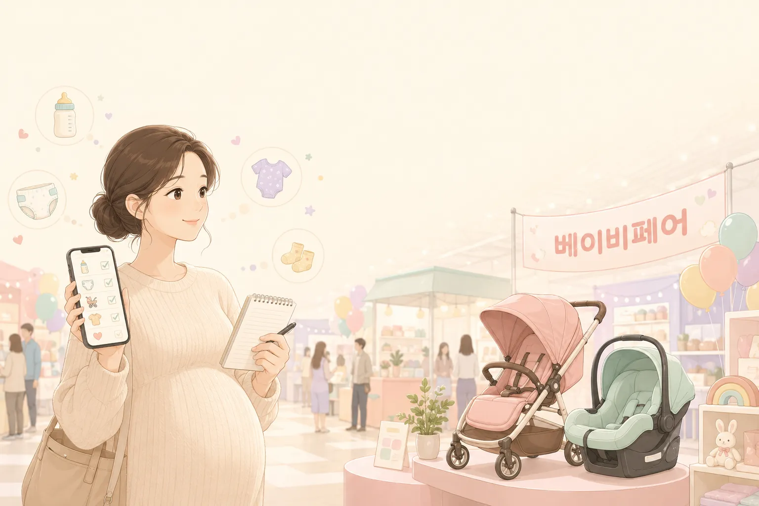 베이비페어 200% 활용법 체크리스트 핵심 인포그래픽 (AI 생성 이미지)